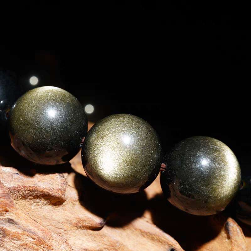 Ultra-high purity collection-level golden eye obsidian bracelet