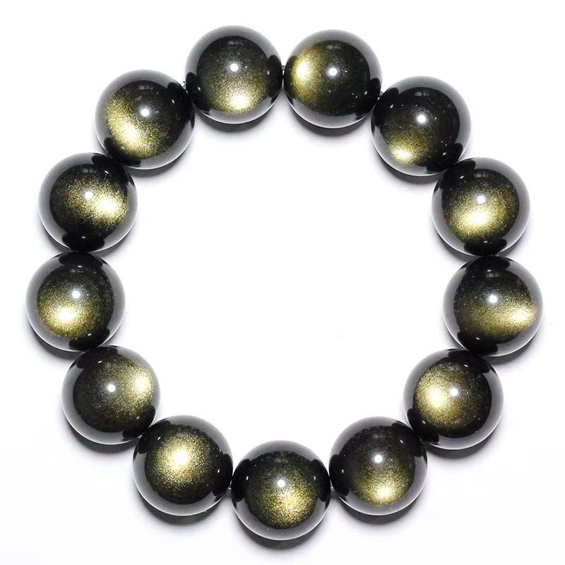 Ultra-high purity collection-level golden eye obsidian bracelet