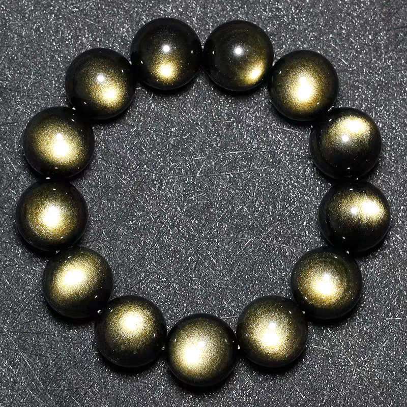 Ultra-high purity collection-level golden eye obsidian bracelet