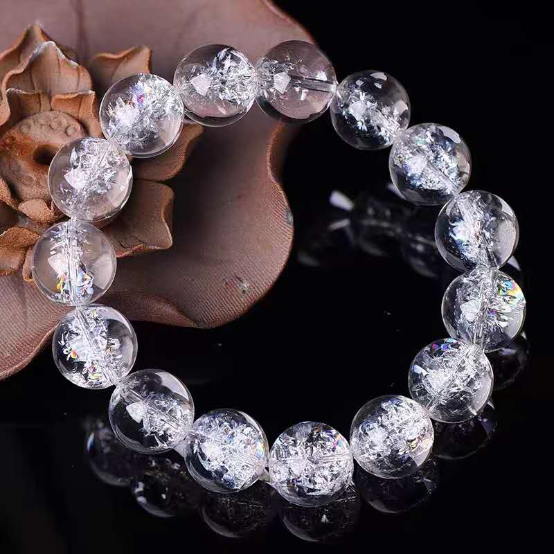 7A Grade Azeztulite Rainbow Eye Himalayan White Crystal Bracelet