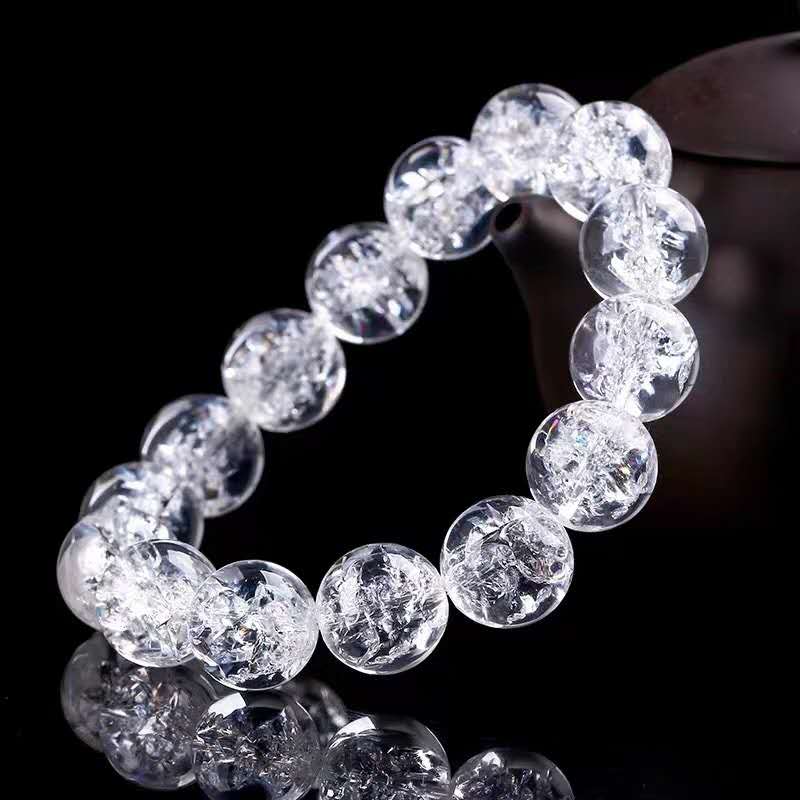 7A Grade Azeztulite Rainbow Eye Himalayan White Crystal Bracelet