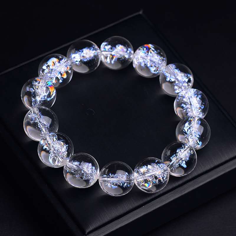 7A Grade Azeztulite Rainbow Eye Himalayan White Crystal Bracelet