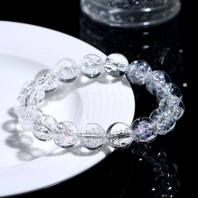 7A Grade Azeztulite Rainbow Eye Himalayan White Crystal Bracelet