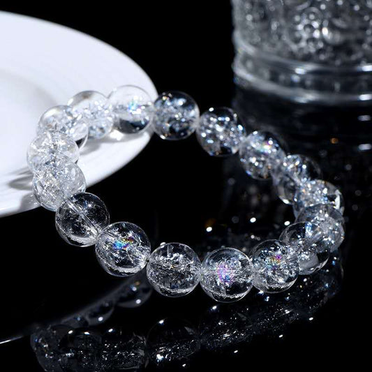 7A Grade Azeztulite Rainbow Eye Himalayan White Crystal Bracelet