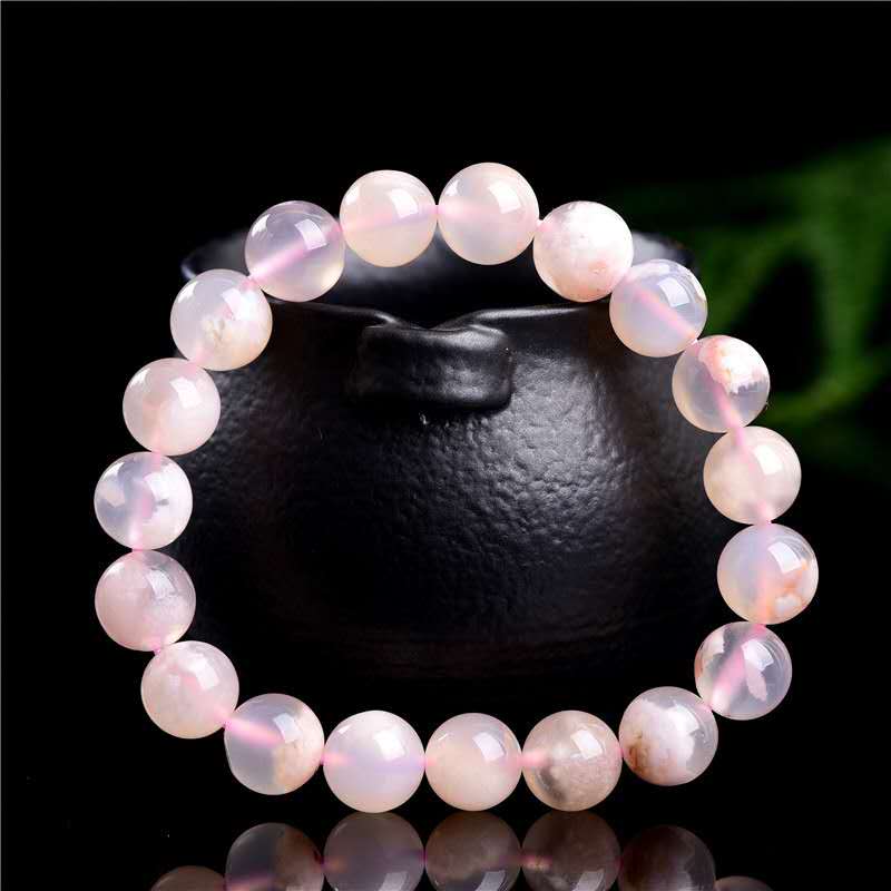 Natural Pink Sakura Agate Bracelet