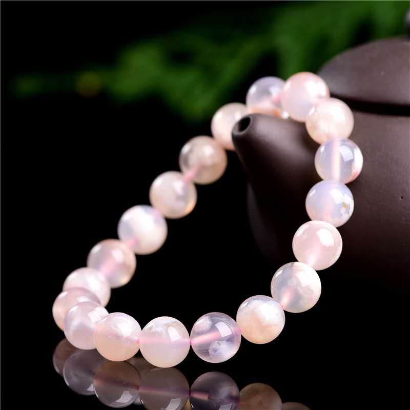 Natural Pink Sakura Agate Bracelet