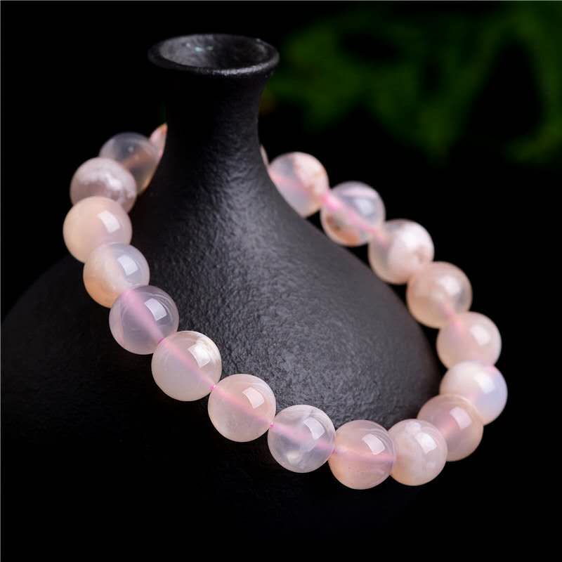 Natural Pink Sakura Agate Bracelet