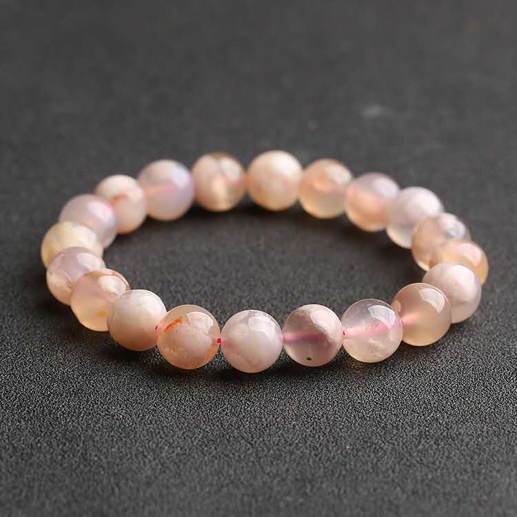 Natural Pink Sakura Agate Bracelet