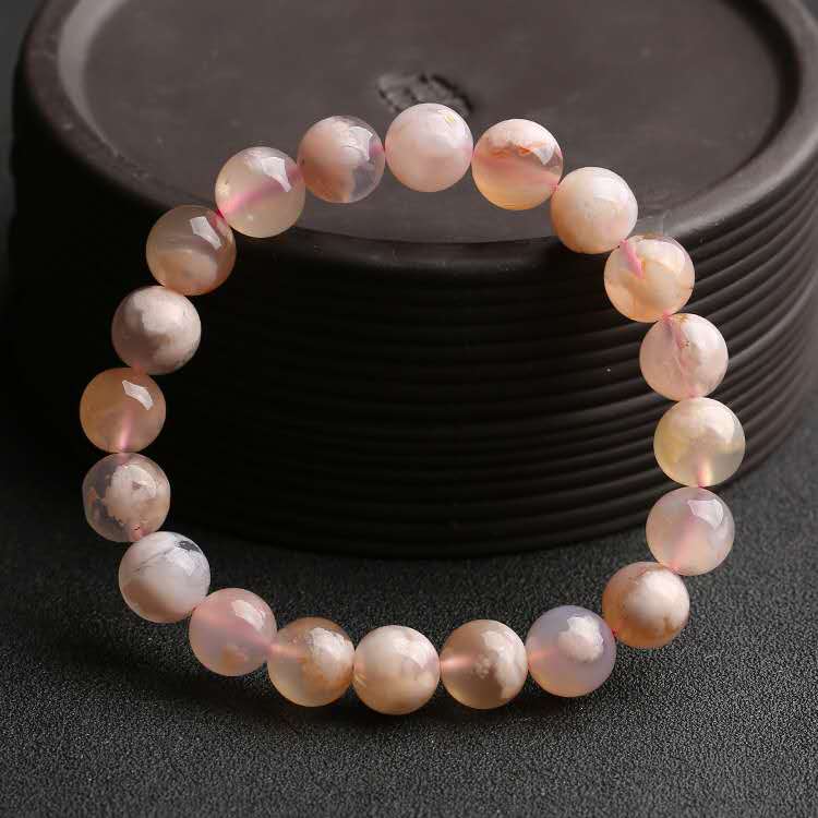 Natural Pink Sakura Agate Bracelet