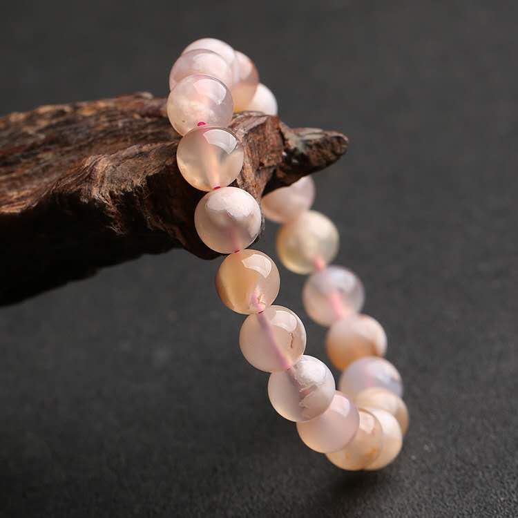 Natural Pink Sakura Agate Bracelet