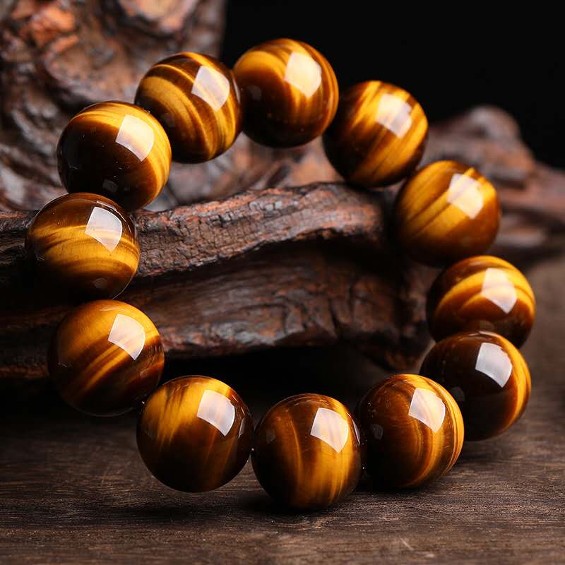 Lightning Vein Yellow Tiger Eye Bracelet