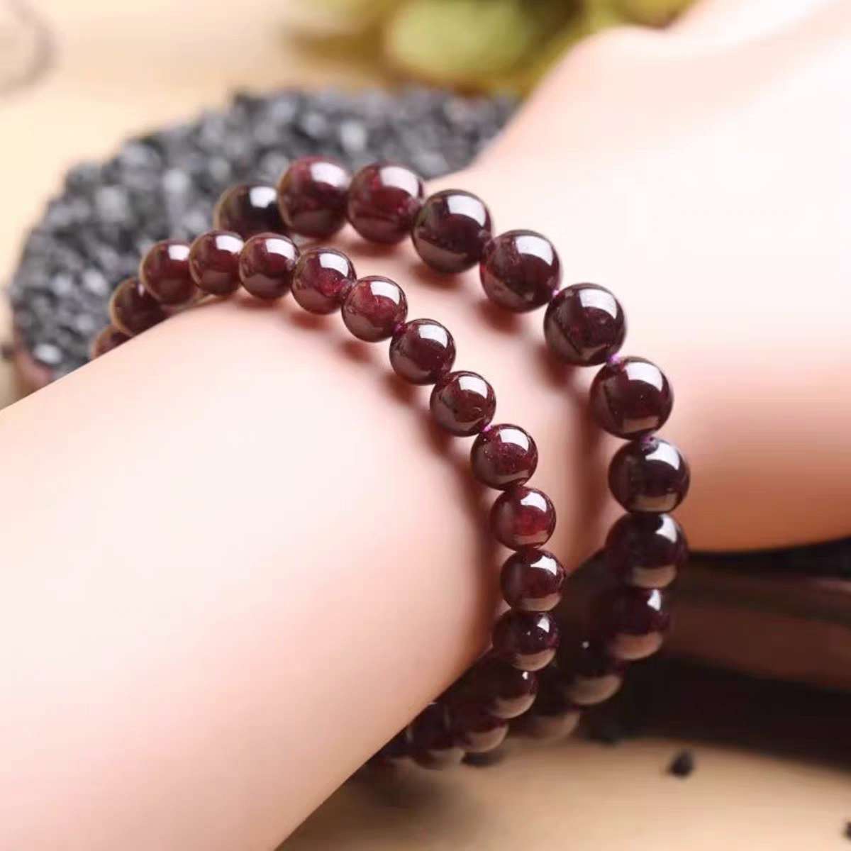 High Purity Wine Red Natural Garnet Bracelet