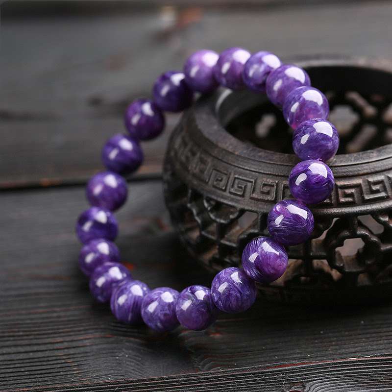 High Purity Natural Charoite Bracelet Purple Dragon