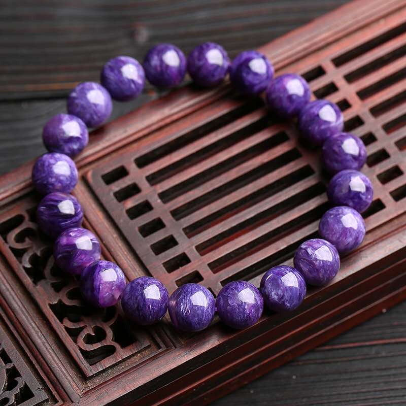 High Purity Natural Charoite Bracelet Purple Dragon